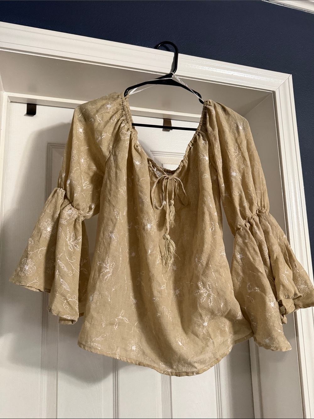Stem and Vine embroidered peasant blouse